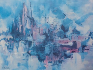 Vintage Ltd. Ed. B.G. COLLISTER Cityscape Lithograph - Signed & Numbered