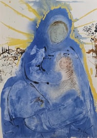 SALVADOR DALI (1904-1989) Original Color Lithograph "Mary gathering within her heart"