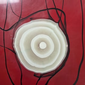 Unusual Vintage STEPHEN JOHNSON Abstract Acrylic on Steel Painting