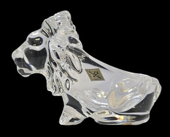 Vintage VANNES LE CHATEL France Crystal Lion Figurine
