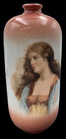 Antique VICTORIA Austria Women's Portrait Porcelain Vase