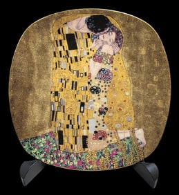Vintage SMILE Austria GUSTAV KLIMT Themed Porcelain Plate in Original Box