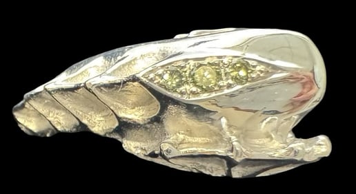 One-of-a-Kind Vintage Sterling Silver & Blue Diamond Dolphin Ring