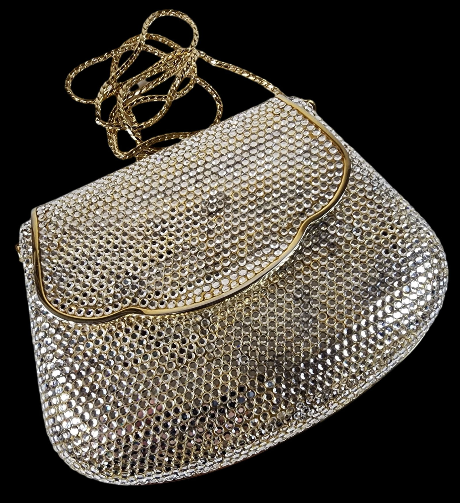 Vintage JUDITH LEIBER Rhinestone Encrusted Evening Bag /w Shoulder Strap (1 of 5)
