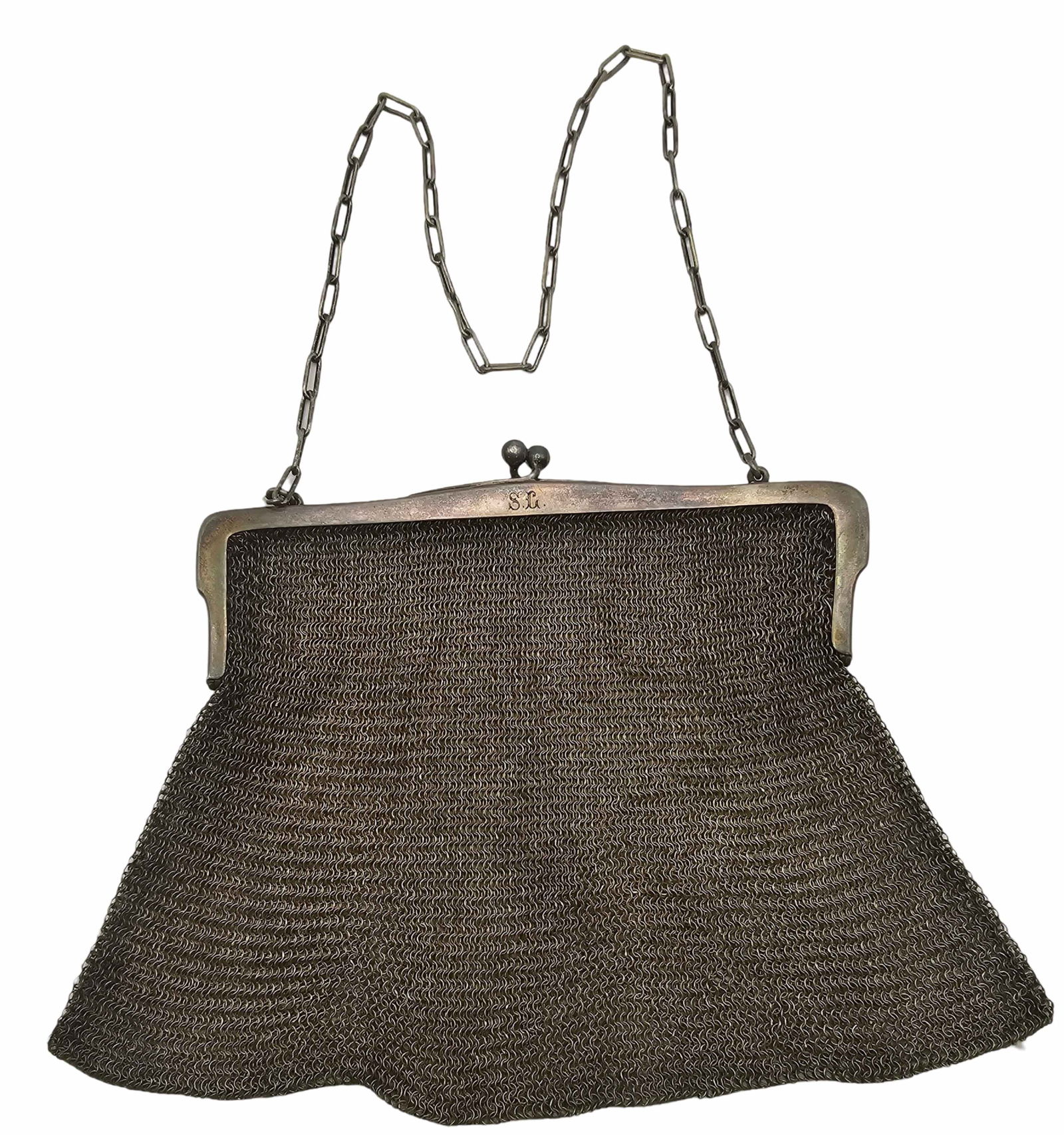 Antique European Solid 800 Silver Mesh Purse (1 of 6)