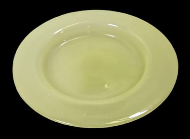 Rare Vintage ca. 1920 STEVENS & WILLIAMS England Yellow-Green Glass Plate