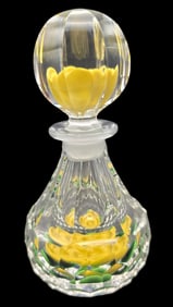 Vintage 1992 'L'eau de Saint Louis' Crystal Art Glass Perfume Bottle
