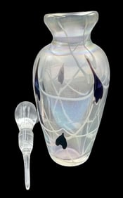 Vintage Iridescent Art Glass Perfume Bottle