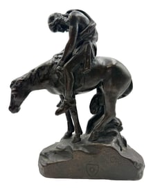 Vintage Bronze Sculpture Inspired by JAMES EARLE FRASER "The End of the Trail"