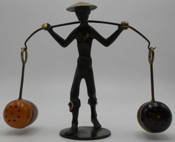 Mid-Century RENA ROSENTHAL for RICHARD ROHATSCH Austria Bronze Salt & Pepper Shaker