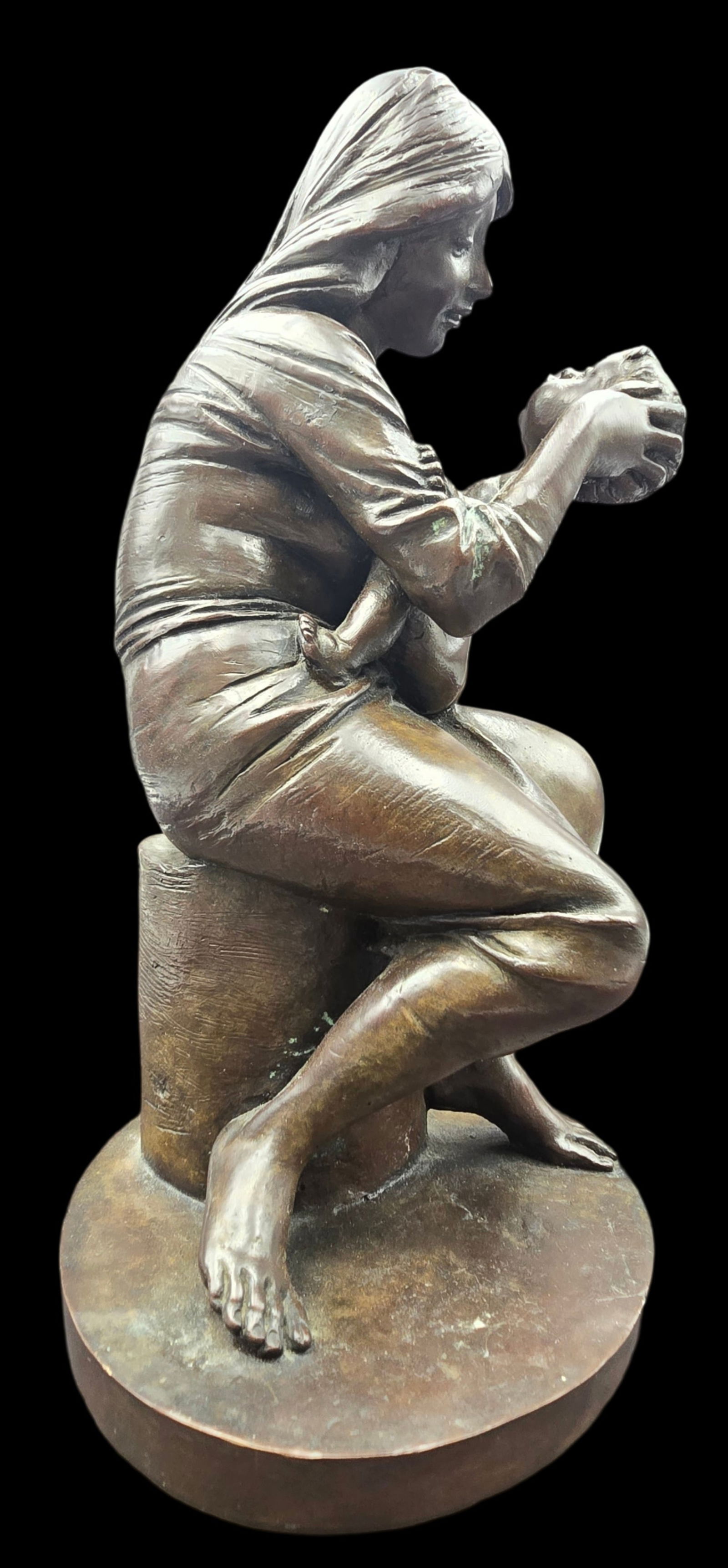 BRUNO LUCCHESI (Italian-American, *1926) "Mother and Child" Bronze Sculpture (1 of 8)