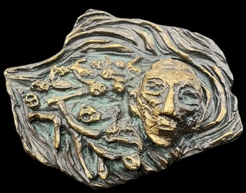 Vintage KENNETH TREISTER Auschwitz Nov. 1969 215/350 Jewish Judaica Cast Brass Sculpture