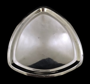 Stylish Vintage Mid-Century Modern Danish Silverplate Triangular Dish