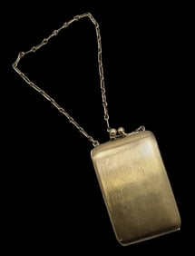 Early 1900s MARTIN MAYER Germany Gilt Sterling Silver Coin Purse /w Mirror, Card & Bill holder