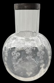 Antique British Hand Cut Crystal Bud Vase /w Sterling Silver Mounting