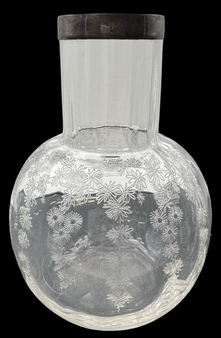 Antique British Hand Cut Crystal Bud Vase /w Sterling Silver Mounting (1 of 3)