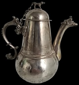 Rare Ornate 18th Century Spanish Colonial Sterling Silver Tea Kettle / Pot