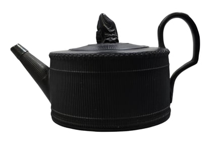 Very Rare Antique 1700s NEALE & CO Black Basalt Teapot