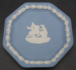 Vintage WEDGWOOD Sky Blue Jasperware Plate
