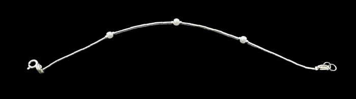 Unusual Vintage Sterling Silver & White Pearl Bracelet