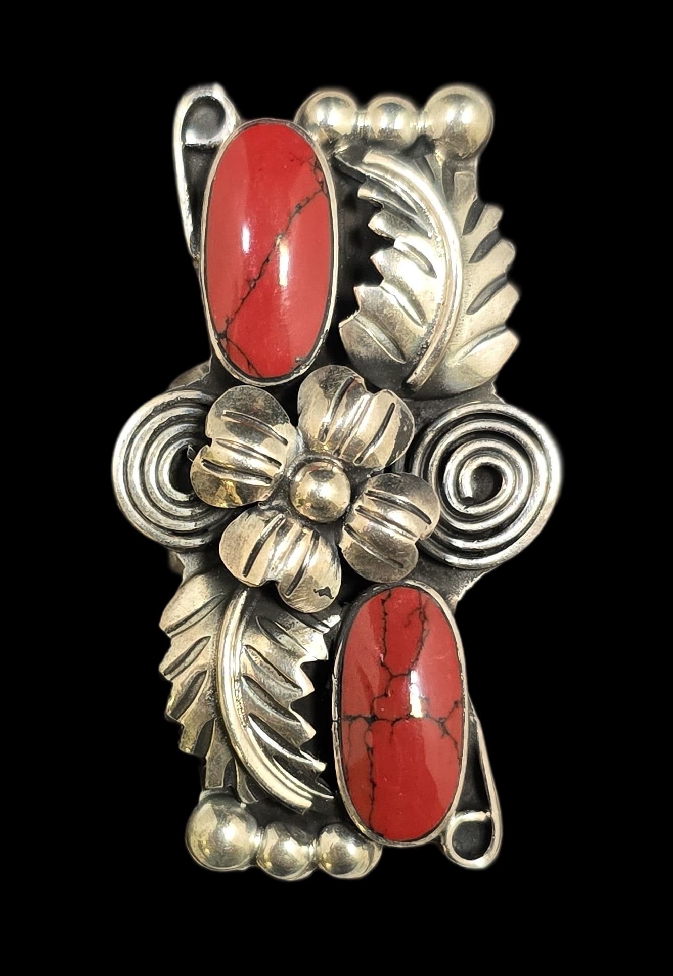 Large Vintage ESPERANZA Mexico Sterling Silver & Red Gemstone Ring (1 of 11)