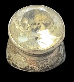 Vintage Mid-Century Modern 1956 Swedish 835 Silver & Clear Gemstone Ring