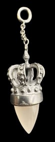 Unusual Vintage Sterling Silver & Moonstone Crown Pendant