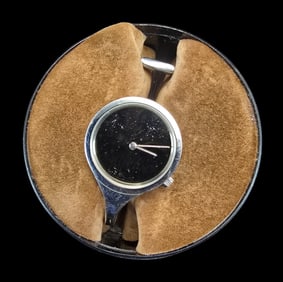 Vintage VIVIANNA TORUN for GEORG JENSEN Sterling Silver & Stainless Steel Watch w/ Original Box -