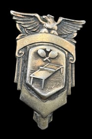 Rare Vintage 1946 Sterling Silver Table Tennis Pin