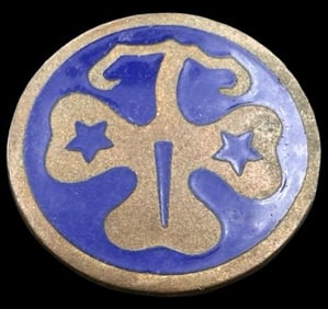 Vintage 1950s Silvertone Metal & Blue Enamel Girl Scouts World Association Badge Pin