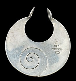 Vintage Mid-Century Mexican Sterling Silver Designer Pendant Charm