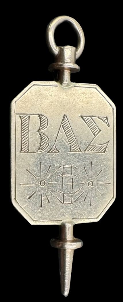 Vintage 1930s 10K Gold New York University Fraternity Pendant Charm: Very good vintage condition with minor patina according to age. Measures approx. 1 1/2" long x 1/2" wide and weighs ca. 3.3 grams. Engraved and tested for a minimum of 10K gold.