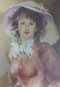 Vintage 1983 GIUSEPPE MUSCIO Oil on Board Painting "Ritratto"