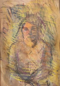 RUDOLF RAY (1891-1984) Chalk & Pastel on Board Portrait Painting