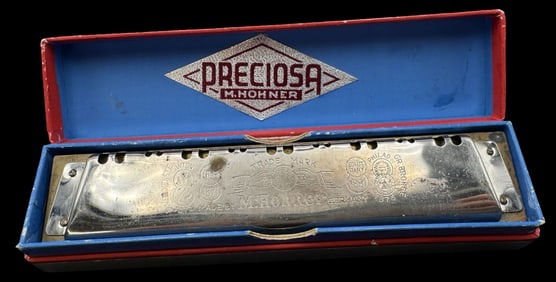 Vintage HOHNER Germany Preciosa Harmonica /w Orginal Case