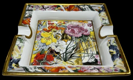 Stylish Vintage RAYNAUD & Co Limoges France Porcelain Ashtray