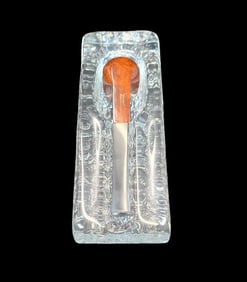 Rare Vintage Mid-Century Molded Art Glass Pipe Holder