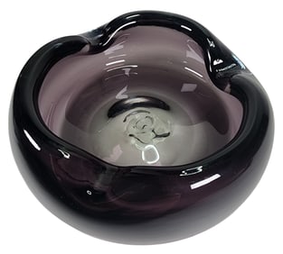 Stylish Vintage Mid-Century Amethyst Art Glass Ashtray