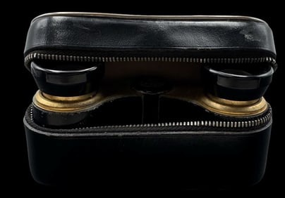 Vintage TIMM Optik Germany Opera Glasses /w Leather Case