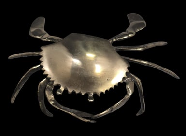 Vintage Mid-Century Modern Brass Crab Ashtray