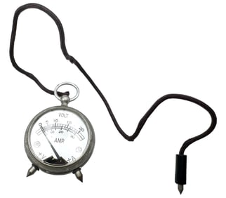 Antique 1920s Steel Pocket Voltmeter