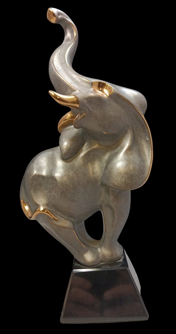 Vintage ALEXSANDER DANEL (1940-2001) Signed/Numbered Icarus "Playful Elephant" Sculpture (1 of 4)