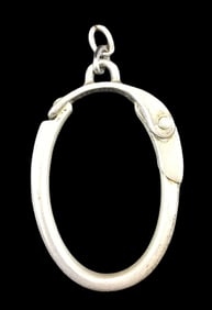 Stylish Vintage Italian Sterling Silver Key Chain Ring