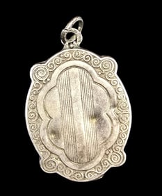 Antique European 800 Silver Picture Locket Pendant Charm
