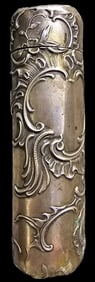 Ornate Antique ca. 1900 European Silver Vessel /w Glass Insert