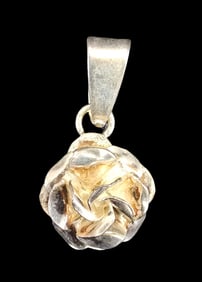 Vintage Sterling Silver Rose Pendant Charm