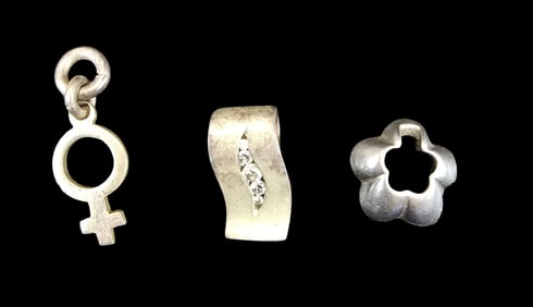 Lot of 3 Vintage Sterling Silver Pendant Charms
