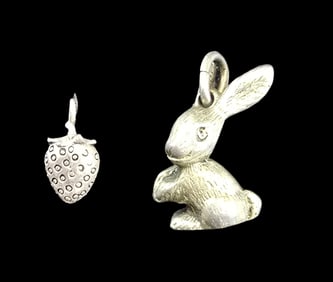 Lot of 2 Sterling Silver Pendant Charms