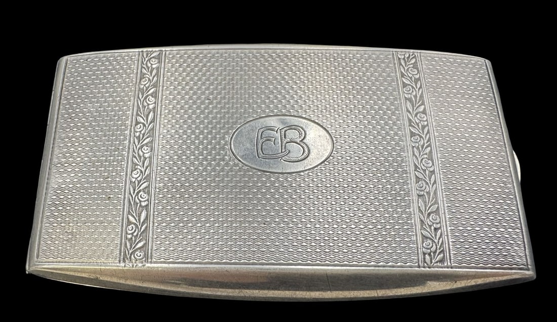 Vintage 900 Silver Cigarette Case /w Gilt Interior (1 of 3)