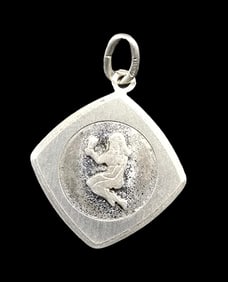 Vintage European 835 Silver Zodiac Pendant Charm
